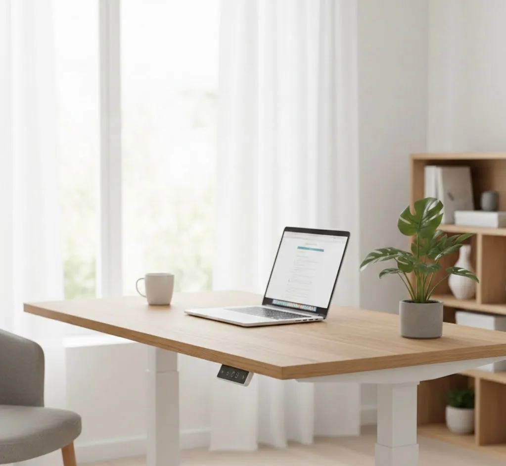 Height-adjustable and ergonomic desks